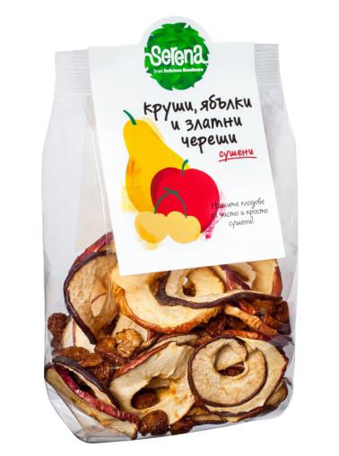 Mix - pitted golden cherries, pears and apples, dried, 100% Natural, 150 g