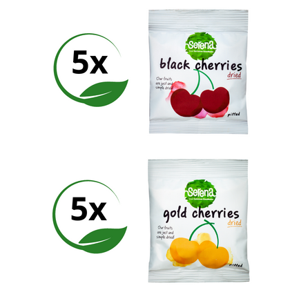 5 + 5 Black Cherries and Gold Cherries