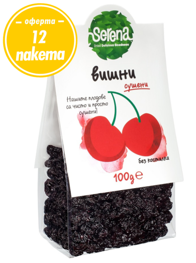 12 packages Sour cherries, dried, 100% Natural, pitted, 12х100 g