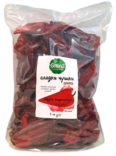 Sweet peppers, large pieces, dried, 100% Natural, , WITHOUT SEED, 1 kg